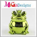 OEM Low Price Ceramic Frog with Crown Piggy Bank